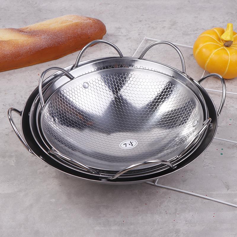 Stainless Steel Honeycomb Skillet Non-Stick With Handle Scratch-Resistant Cooking Dry Boiler Alcohol Stove Camping Cookware