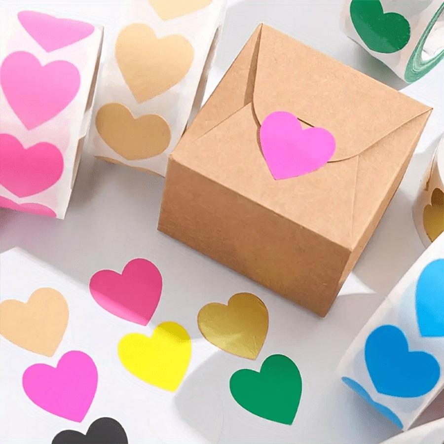 500pcs Colorful Heart Shaped Stickers - Waterproof, Removable, Perfect For Birthdays, Confessions, Weddings, Birthdays, Valentine's Day DIY Labels