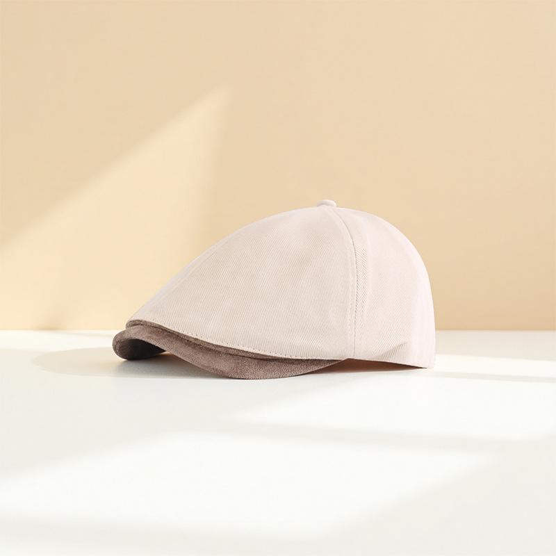 

New retro Maillard style reverse wearing beret autumn and winter street Korean version painter hat
