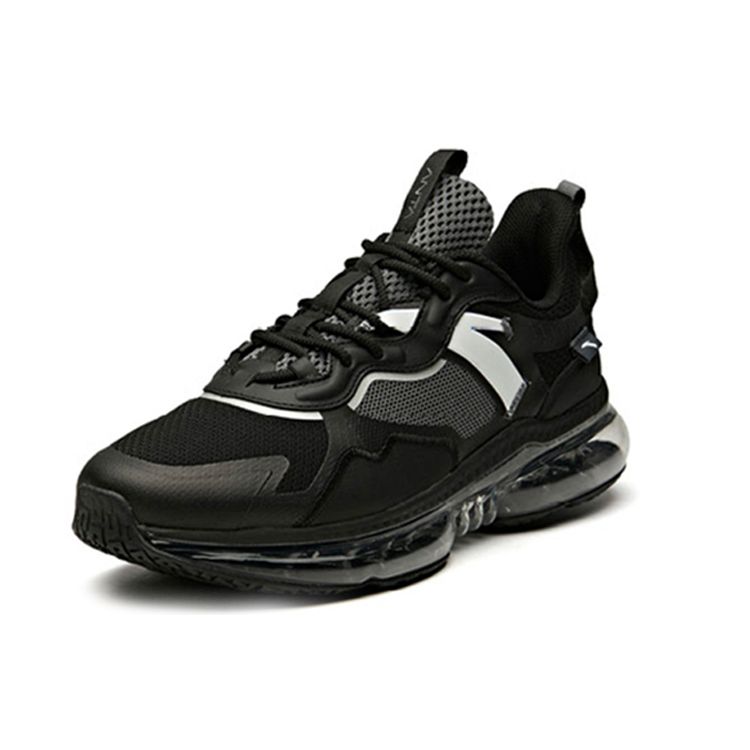 Anta NASA X  SEEED Collaboration Fabric Synthetic Leather Non-Slip Wear-Resistant Low-Top Sports Casual Shoes Men Sneakers Black Gray 91945513-5