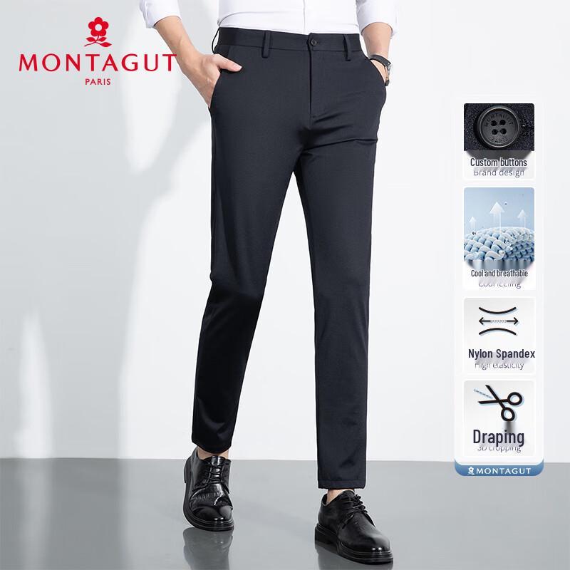 MONTAGUT Men s Anti-Wrinkle Straight-Leg Casual Pants 40