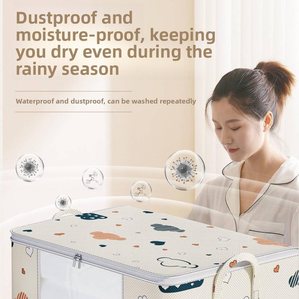 Cubic Fabric Storage Bag For Comforters And Clothes With Dustproof Design For Bedroom Organization