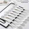 100 Pure White Small Ceramic Soup Bowls and Spoons Set for Home Use