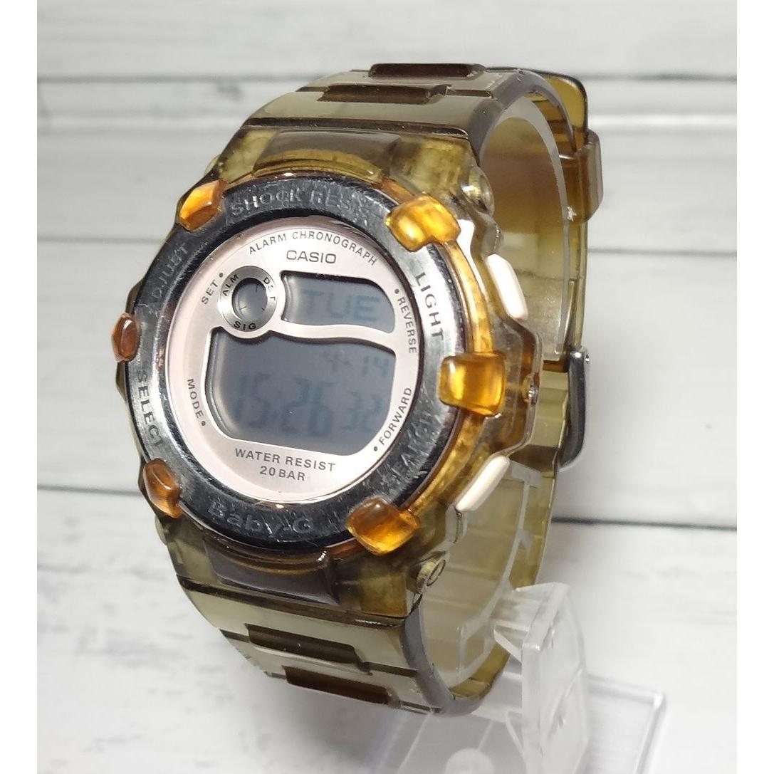 Baby-G Yellow Skeleton Swimming Diving Water Resistant to 20 Atmospheres Works OK