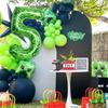 40Inch Green Mosaic Number Foil Balloon Kids Boys Game Theme Birthday Party Decoration Favors 0-9 Digital Balloon Supplies Gift