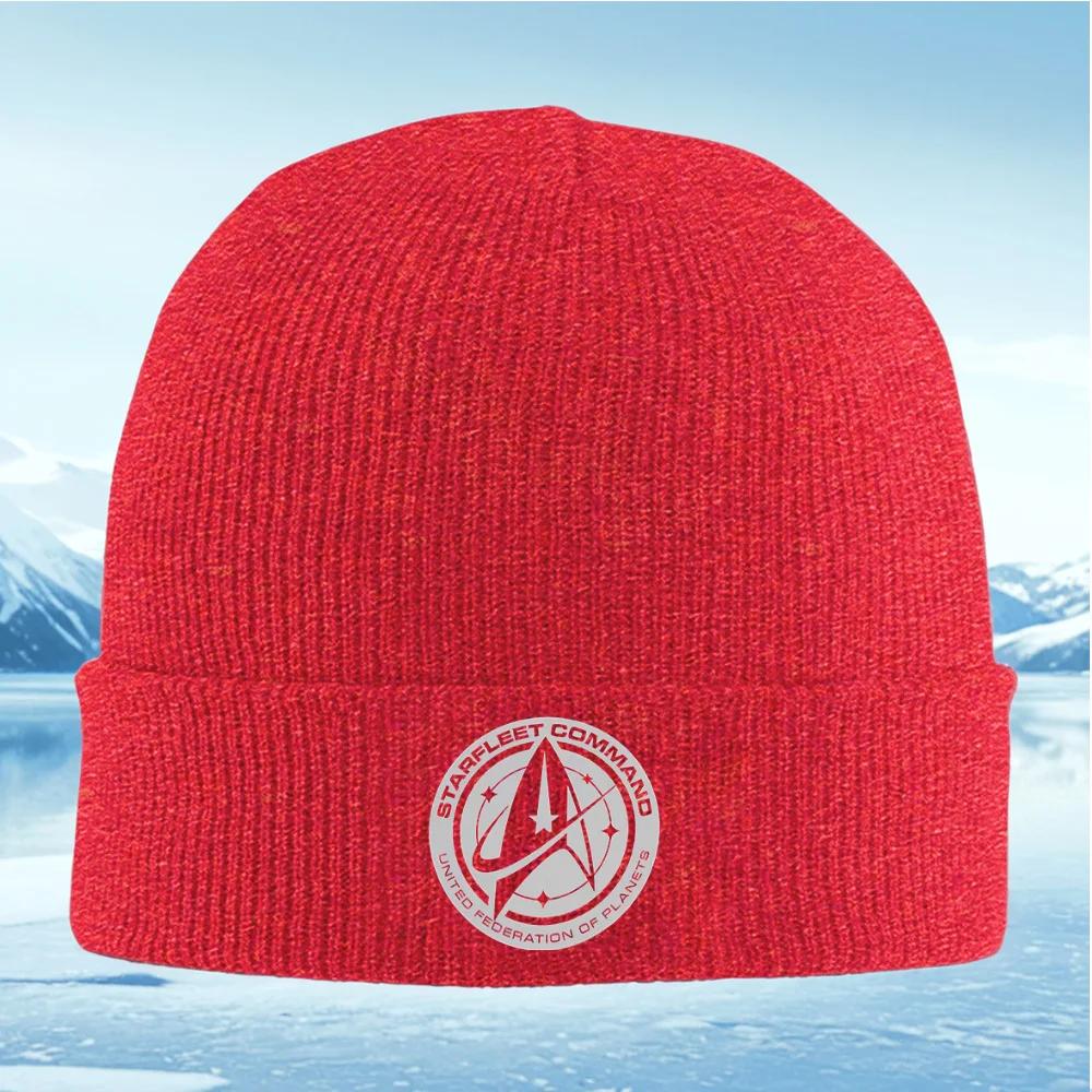 Starfleet ComUnisexdPlanets Federation United Unisex Women Unisex Knitted Hat Beanie Pullover Cap Winter Thermal Warm Christmas Outdo