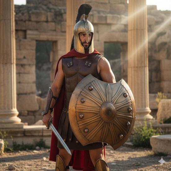 Medieval Troy Trojan Shield and Achilles Helmet, Spartan Greek Warrior Costume, Handmade Cosplay Roleplay Historical Replica Armor
