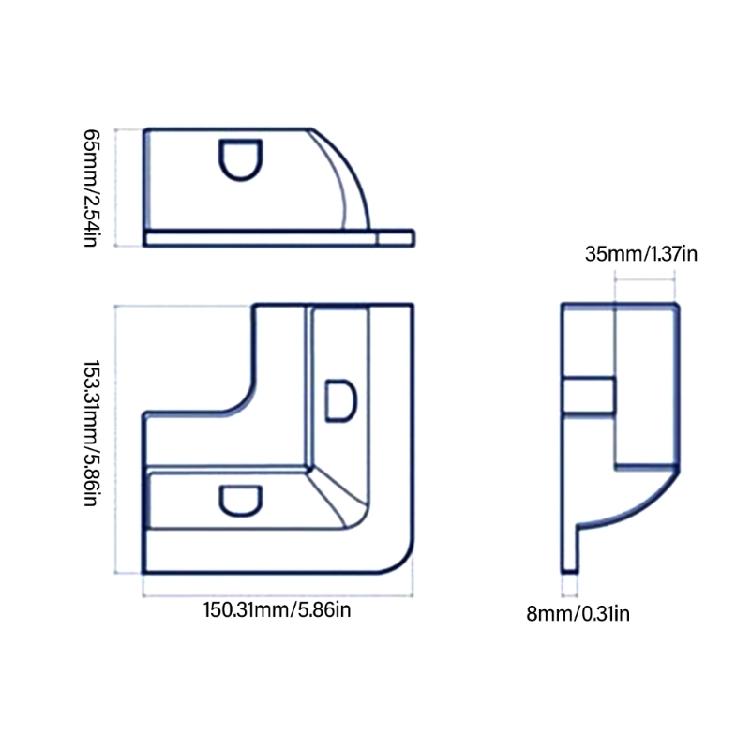No Drill Solar Panel Mount Brackets Kit ABS Corner Bracket Kit Easy Installation