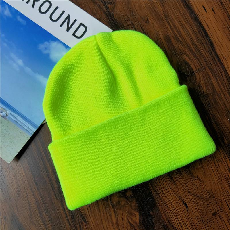 

Хип-хоп уличный танец однотонная вязаная шапка мужская Харадзюку универсальная тонкая студенческая шерстяная шапка женская осень и зима тренд холодная шапка One Size неоновый жёлтый