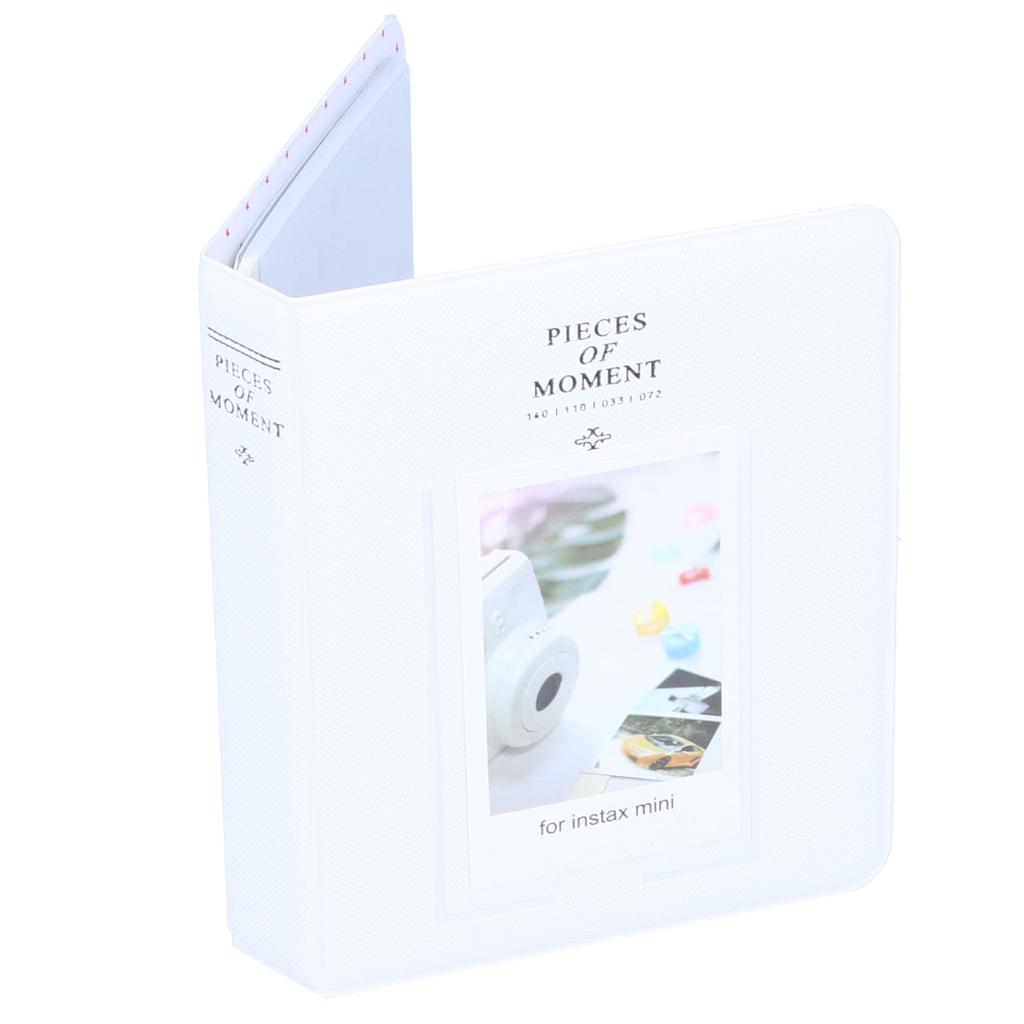3in 64 Fächer Aufbewahrungshülle für Fotokarten Mini-Fotoalbum für Fujifilm Instax mini 9Weiß