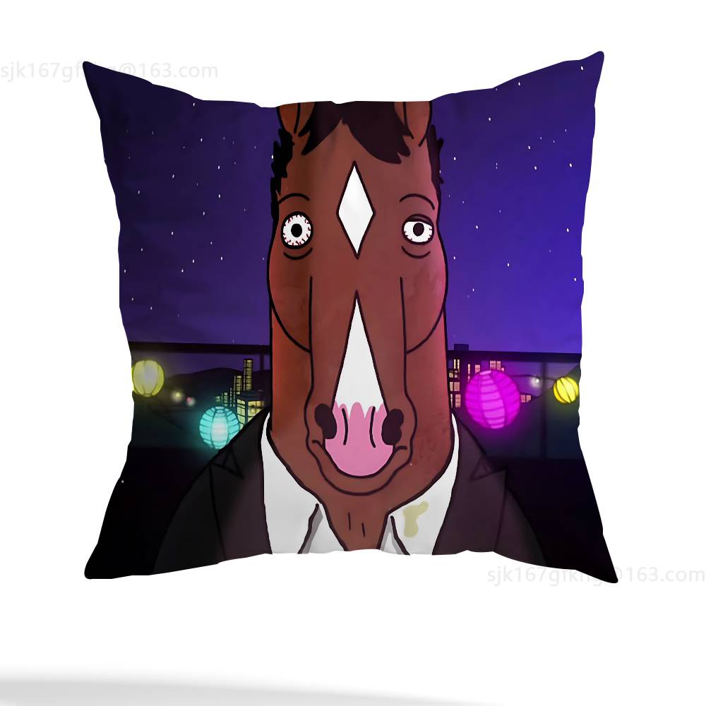 

BoJack H-Horseman Pillow Case Sofa Living Room Bedroom Headboard Backrest Cushion Square Cushion Nap Time 12x12Inch