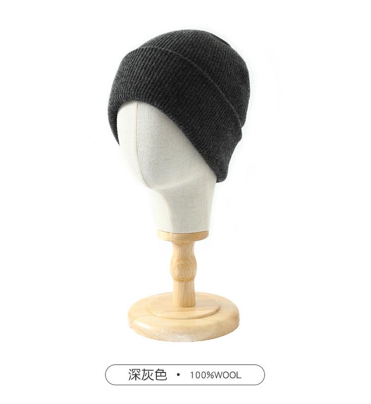 % Australian wool hat women's autumn and winter thickened warm ear protection knitted wool cold hat men's cycling spot