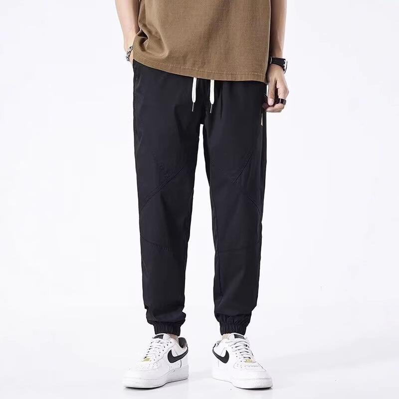 Chaolun cloth men's thin tied tote pants splicing high-quality casual pants men's versatile sports nine-point pants