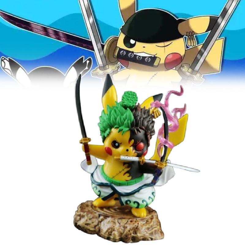 Piece One Roronoa Zoro Pikachu Action Figures Model Toy Desktop Decoration Gift