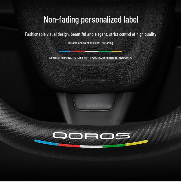 Non-Slip Genuine Leather Steering Wheel Cover, Ultra-Thin, Carbon Fiber D-Type, Universal for All Seasons