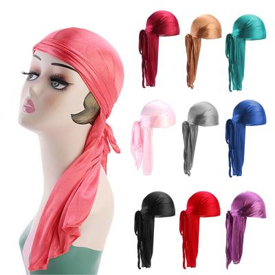 Fashion Men Women Cancer Head Scarf Headwrap Chemo Cap Silk Durag Bandana Pirate Hat Turban Hijab