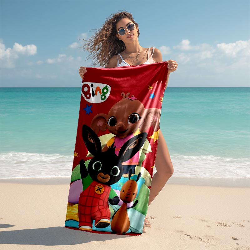 Proof Beach Towel with Bing Pattern - Soft,absorbent,quick-drying,machine Washable - Perfect for Swimming,camping,bathing