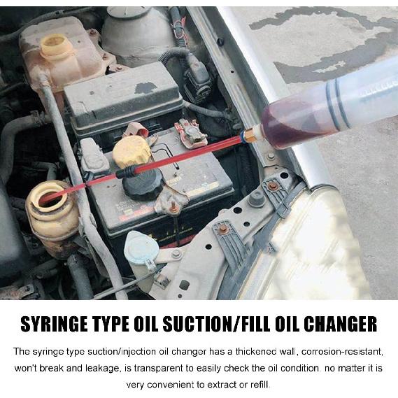 500cc Fluid Extractor, Automotive Fluid Extractor Pump, Manual Extraction and Filling Pump with Two Extraction Tubes, Universal Fluid Oil Change