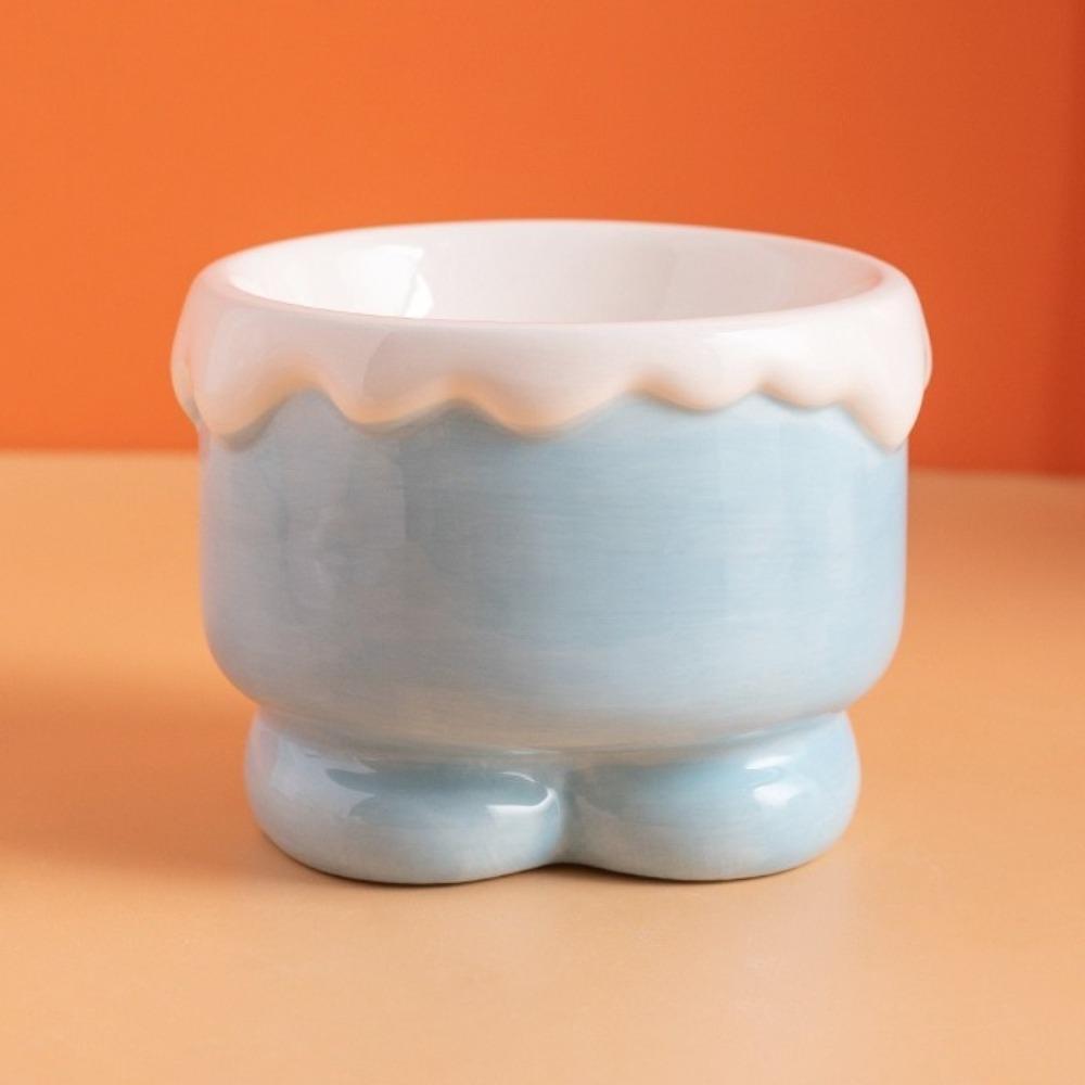 Anti-Spilling Anti-Overturning Bowl Non-Slip Cervical Spine Bowl Slow Feeder Bowl  Pet Feeding синий