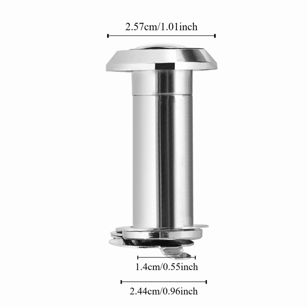 Durable 14mm Door Peephole Anti-pry with Back Cover Door Viewer Silver Alloy Security Peephole Home Security