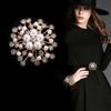 Snowflake Pearl Crystal Brooch Large Snowflake Flower Brooch Pins  Exquisite Women's Jewelry