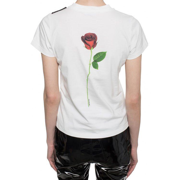 Balenciaga T Shirts Women's White Crew Neck Moderate 571213TEVB69044
