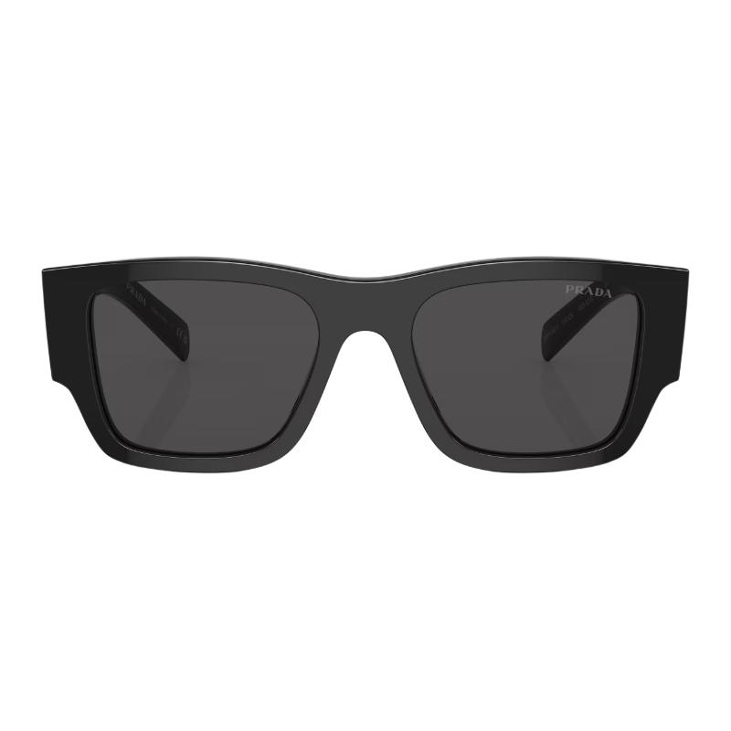 Prada Fashion High-End Triangle Logo Design Acetate Square Sunglasses Unisex Sunglasses Black PR-10ZSF-1AB5S0-55-19