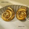 GEMCHIC Women's Golden Seashell Geometric Woven Stainless Steel Earrings