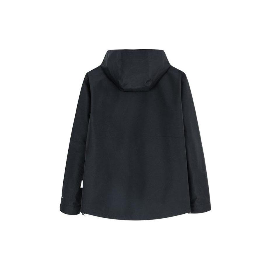 Anta Solid Color Logo Print Drawstring Hooded Long Sleeve Jacket Men Jacket Black 152250603-3