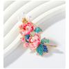 New Chinese style pink peony flower brooch, enamel color, pearl flower, versatile fashionable chest flower, brooch