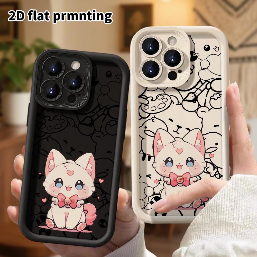 Phone Case: 2D Flat Design, Suitable for iPhone 18, 17, 16, 15, 14, 13 Pro Protective Case, Pink Bow, Perfect Christmas and Halloween Holiday Gift