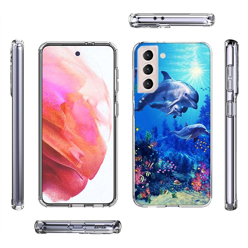 Deep sea turtle dolphin landscape Phone Case For Galaxy A14 A24 A34 A54 Samsung A02S A12 A22 A32 A42 A52 A72 A13 A33 A53 5G A03