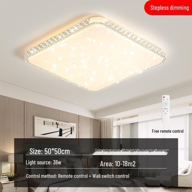 Luxury Crystal LED Ceiling Light for Bedroom, Study, Living, and Dining Rooms