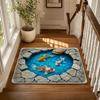Mystic Koi Pond Floor Mat Flannel Rug Non Slip Absorbent Soft Washable for Entryway Hallway Bathroom Kitchen Decor