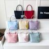 New Macaron Color Mini Tote Bag Mini All-match Design Nylon Handbag Lightweight Women's Handbag Casual