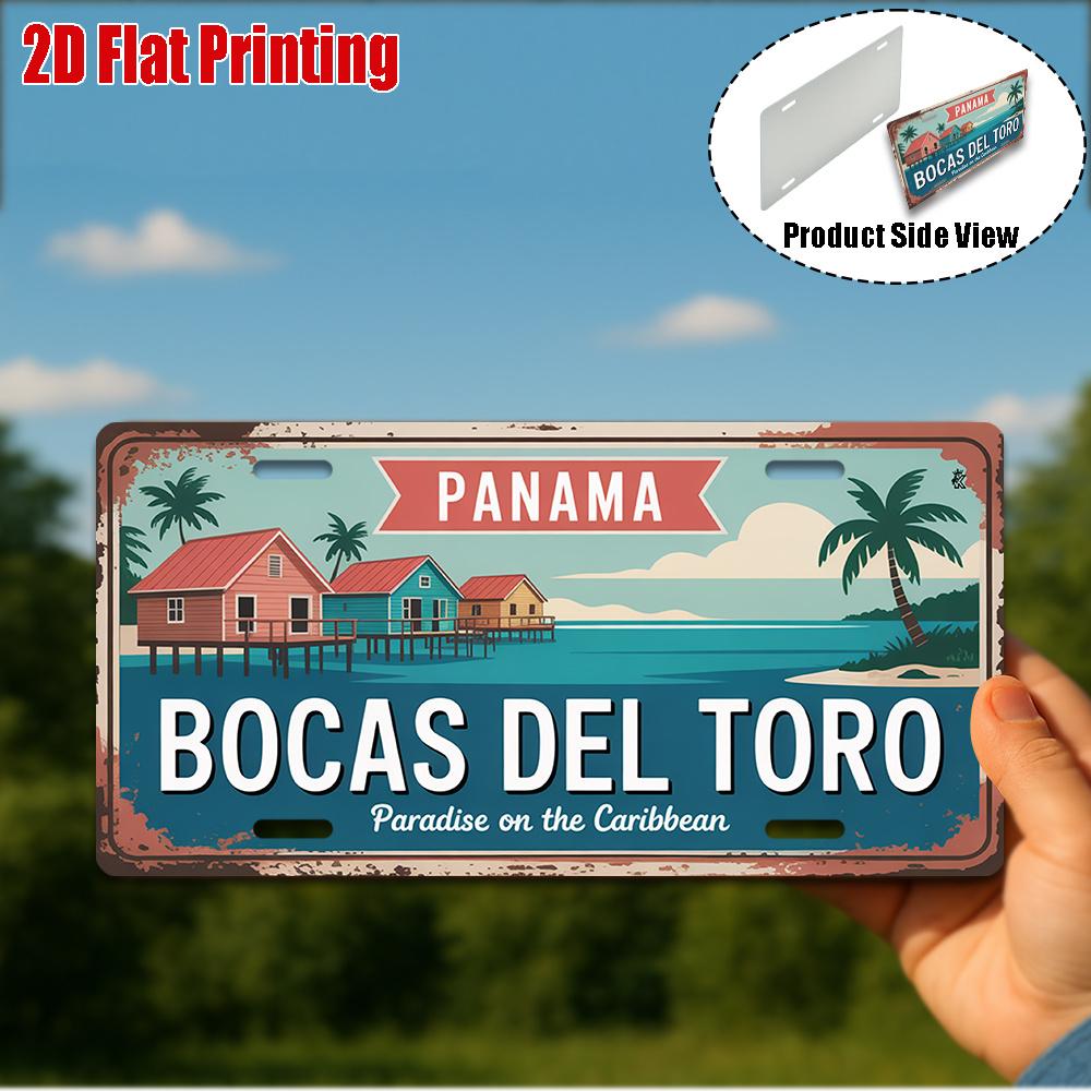 D Flatpc Vintage Metal Sign Only for Decoration Outdoor Plaque Wall Art ( ) Bocas Del Toro Aluminum Sign