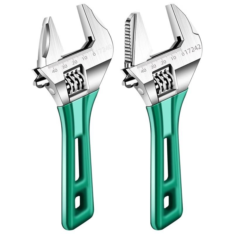 6/8 Inch Adjustable Wrench Mini Monkey Short Handle Spanner Material Laser Scale Rubber Wrapped Key