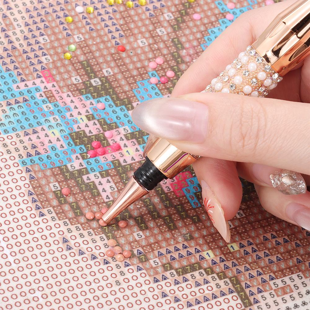 Canetas de Broca de Ponto de Bordado Acessórios de Pintura Diamante Caneta de Pintura Diamante Diamante Brilhante