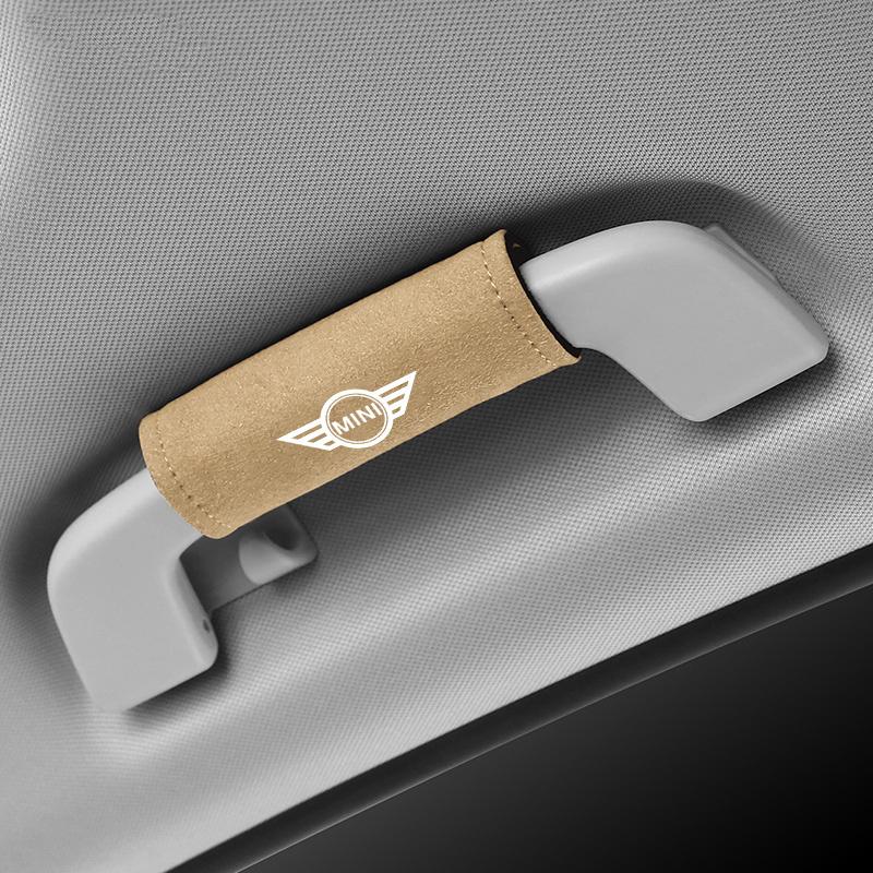 2pcs Leather Car Roof Armrest Inner Door Pull Handle Protection Cover for WQ1 MINI Cooper Clubman Countryman R55 R56 R60 R61 F56 1QW
