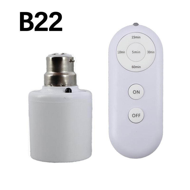 E27 or B22 Remote Control Light Bulb Base Socket Smart Timer Switch Wireless 8m Lamp Holder AC 110V 220V ON Off