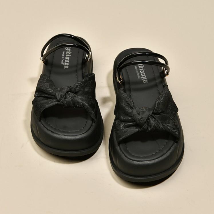 Guochao popular sandals women's 2025 new summer wear high-end Roman shoes platform muffin casual beach shoes