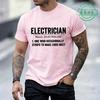 Unisexs Funny Tshirt Electrician Definition Print Shirts Short Sleeve Tee Tshirts Oversized Clothing Gift For Husband Unisex Papa