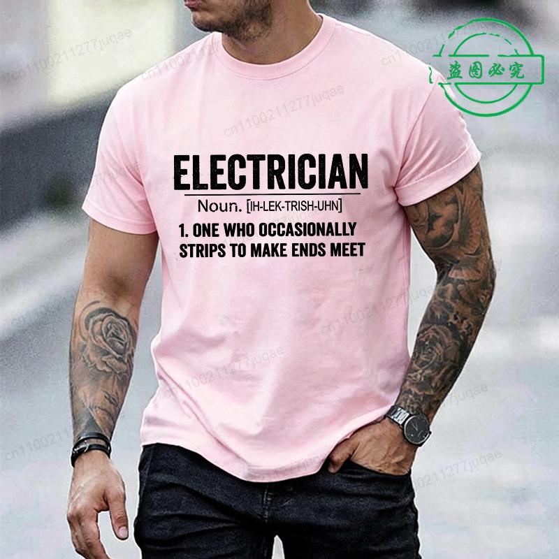 Unisexs Funny Tshirt Electrician Definition Print Shirts Short Sleeve Tee Tshirts Oversized Clothing Gift For Husband Unisex Papa