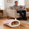Cat Sleeping Bed Semi-enclosed Warm Pet Cave Safe Warm Cat Nest Bed For Small Animal Indoor Outdoor Living Room Bedroom Four