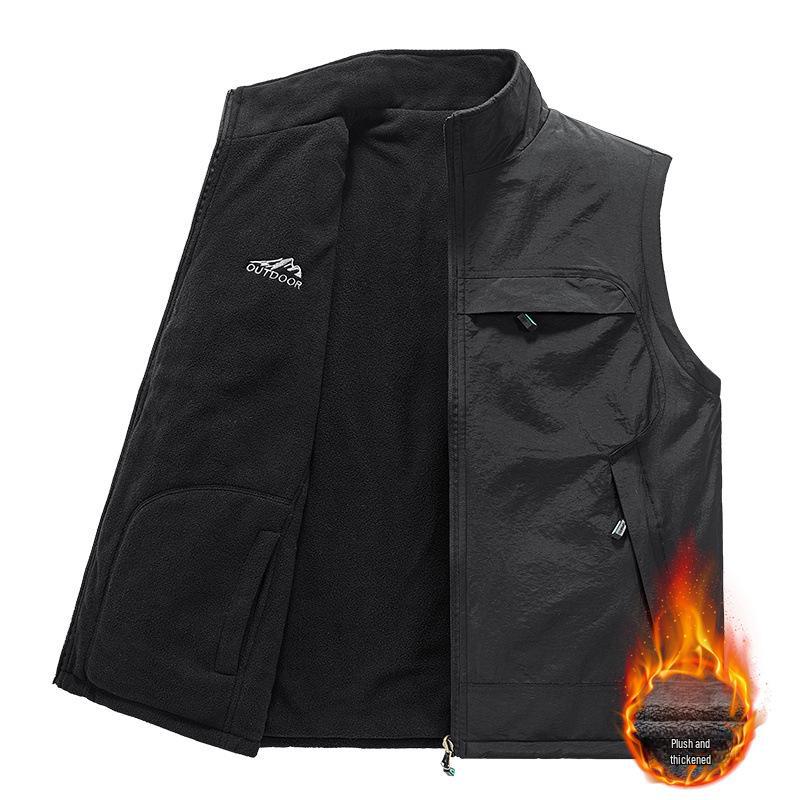 Vestă fără mâneci cu uscare rapidă și buzunare multiple pentru bărbați, pentru primăvară, vară, toamnă, iarnă, pentru bărbați de vârstă mijlocie și vârstnici