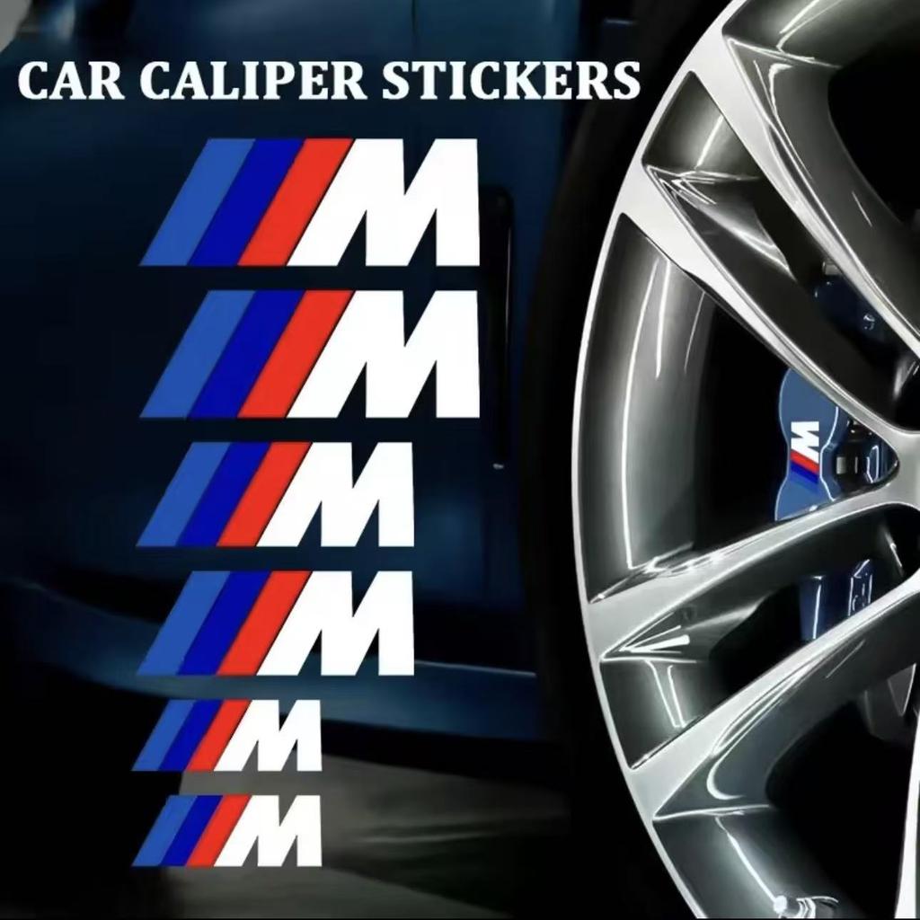 2026 Hot 6PCS Car Brake Decorative Stickers Wheel Hub Styling Decals Accessories For BMW M X1 X3 X5 X6 X7 M3 E84 E83 F25 E91 E60 E30 E90