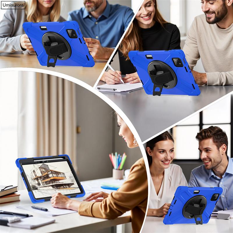 Pour Xiaomi Mi Pad7 11.2 Pad 5 6 11" 6S Pro 12.4" 7S Pro 12.5 Pouces Étui Robuste Antichoc pour Tablette avec Support Sangle Main Épaule Funda