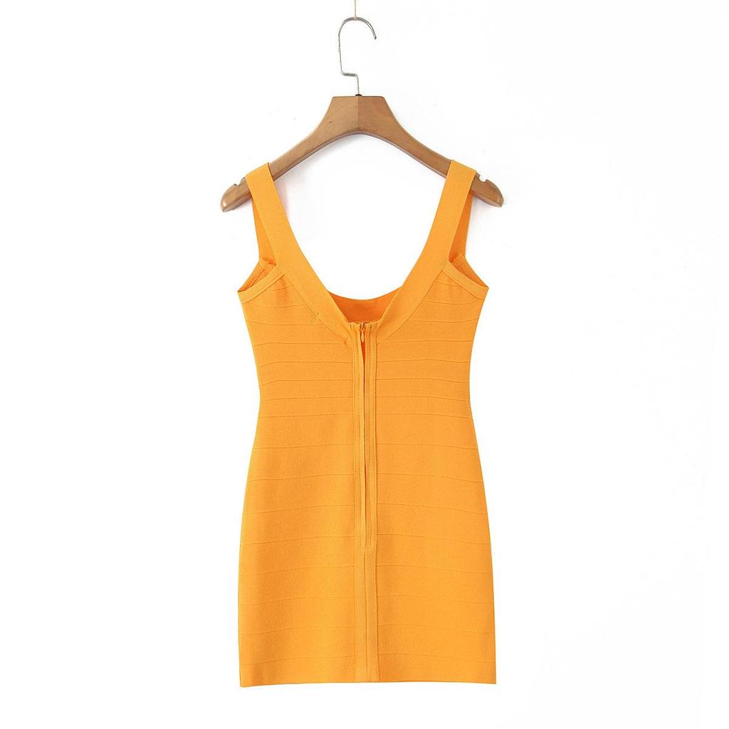 French Retro Sleeveless Knit Mini Dress - Sweet, Elastic Waistband, Pure Color for Women