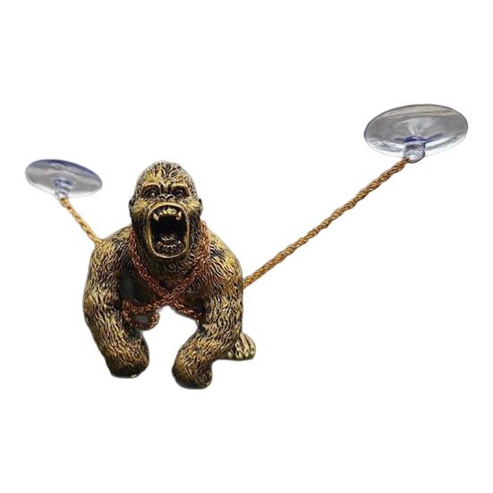 

Орангутанг из смолы, реалистичный вид, фигурка животного, ручная работа, прочное украшение в виде гориллы, домашний декор B золотистый