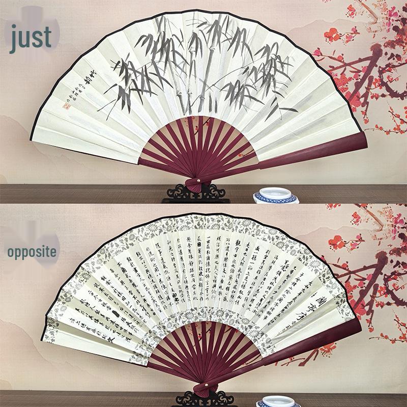 8-Inch & 10-Inch Double-Sided Chinese Ink Painting Folding Fan for Men and Women